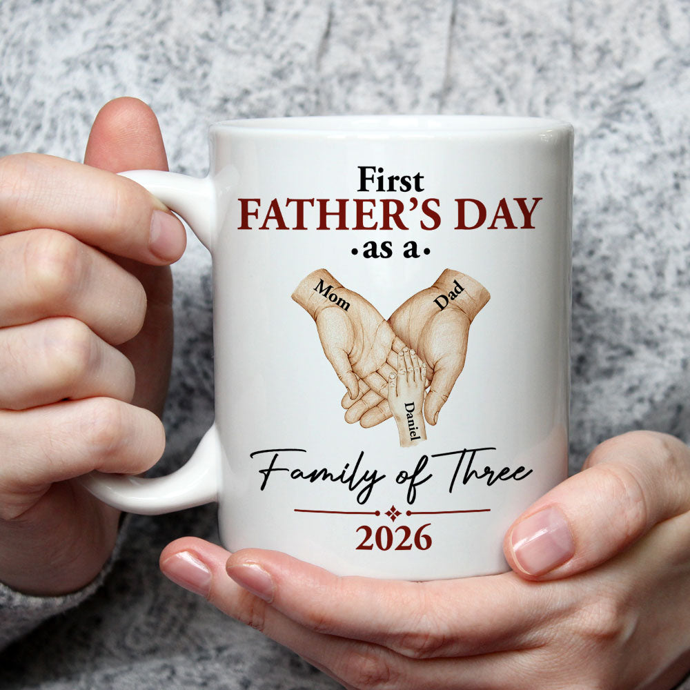 Custom Anniversary Keepsake Gifts For Couple • Our Family Of Three - Personalized Coffee Mug