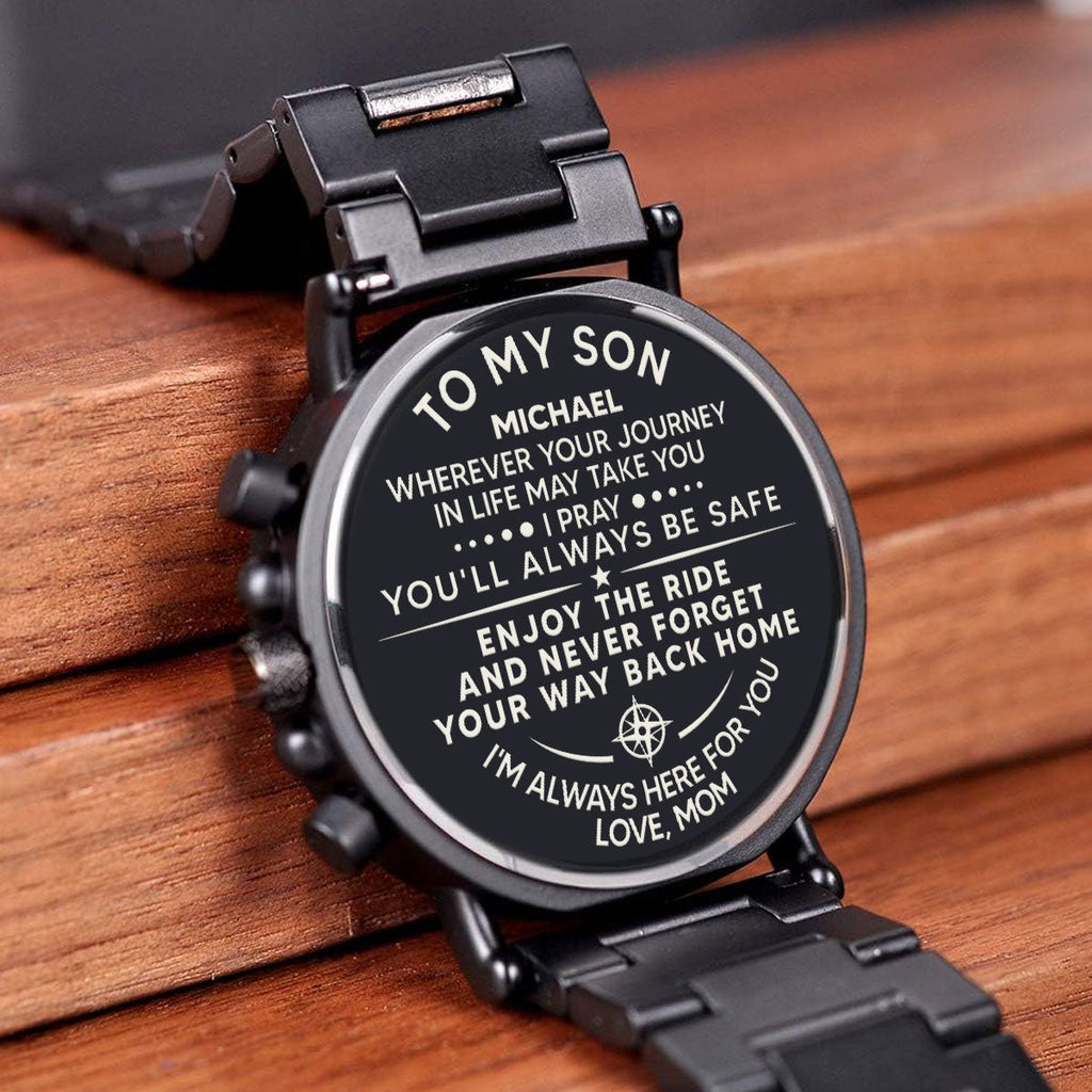 Enjoy The Ride And Never Forget - Personalized Engraved Wooden Watches GQ026