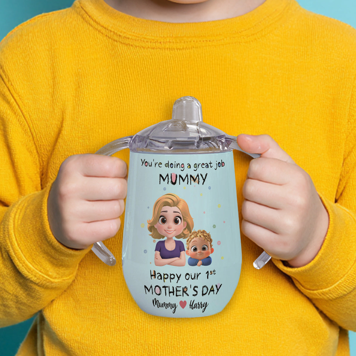 You're Doing A Great Job - Personalized Sippy Cup With Handles