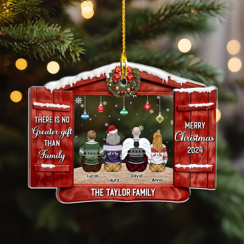 Custom Family Ornament, Christmas Gift for Family Members •  There Is No Greater Gift - Personalized Acrylic Ornament
