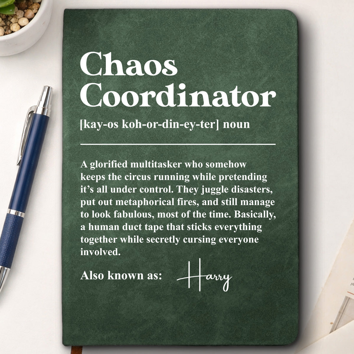 Office Fires Meet Their Match - Personalized Leather Journal