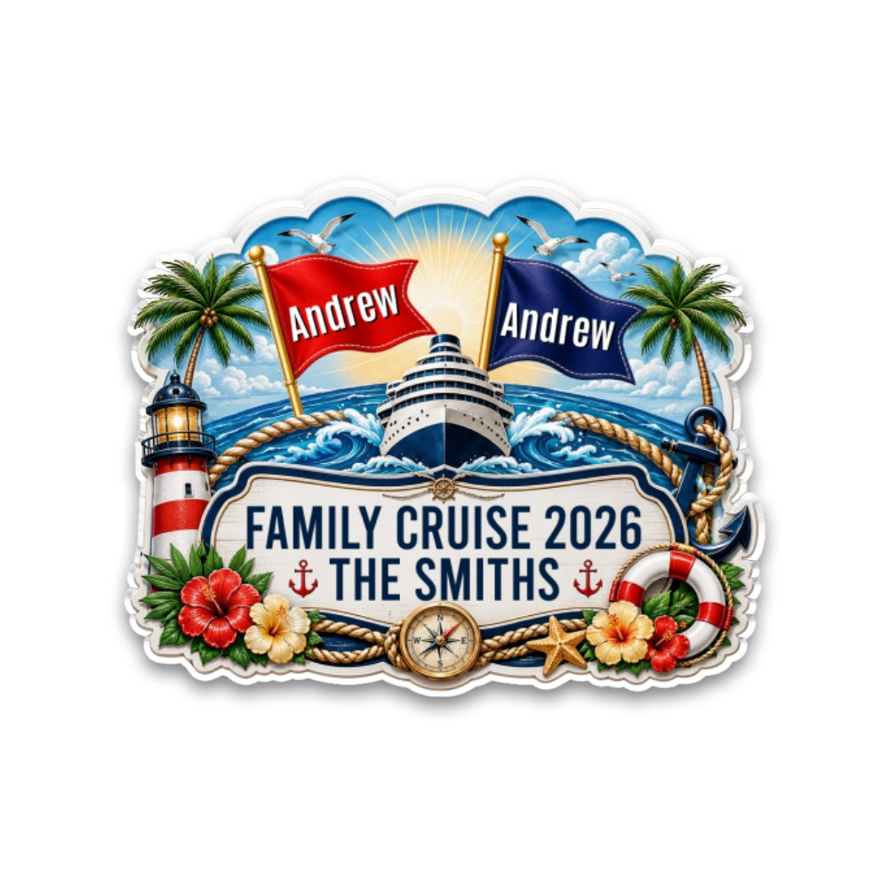 Family Cruise - Personalized Acrylic Magnet