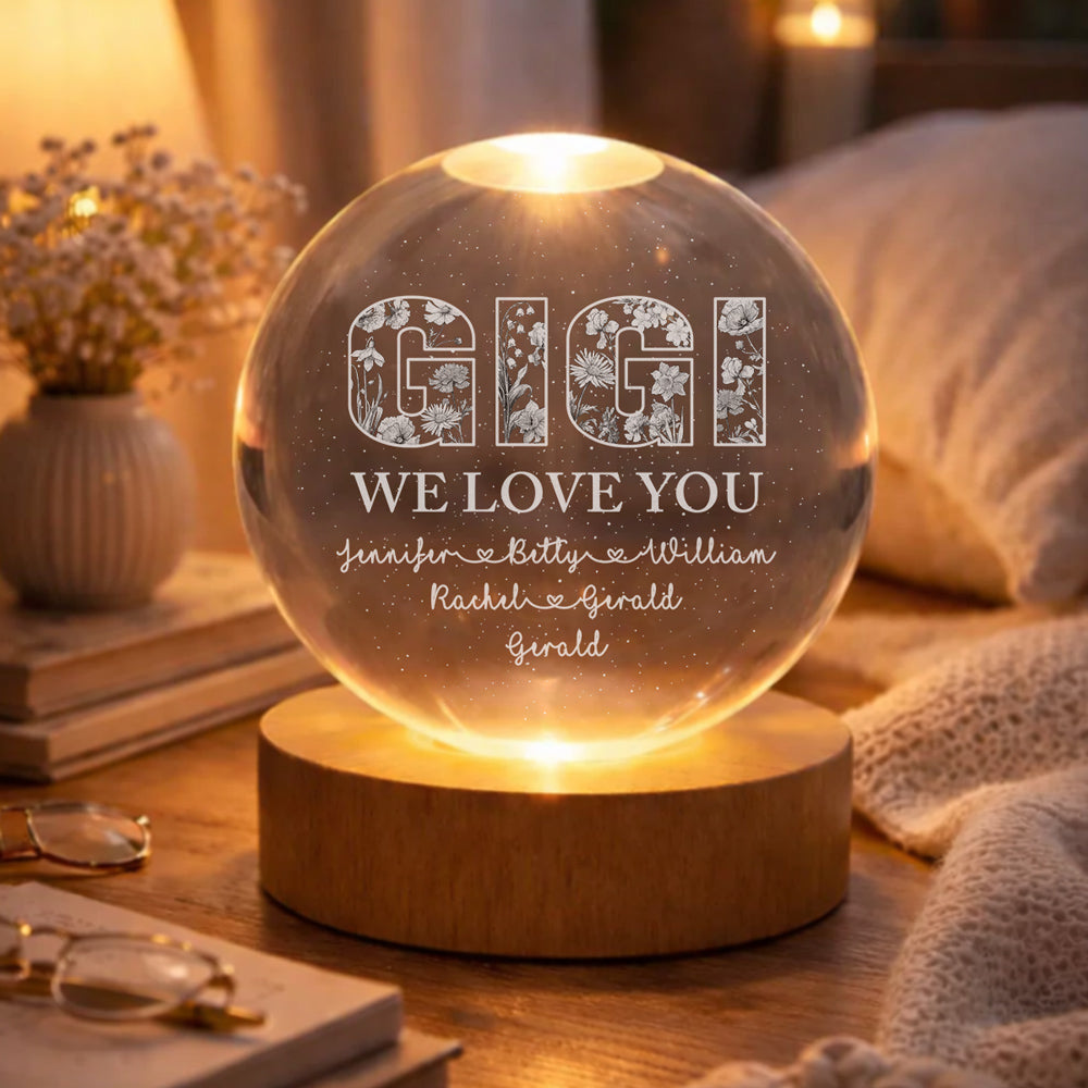 Mommy We Love You - Personalized Crystal Globe Lamp