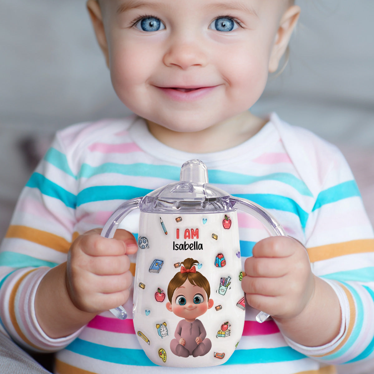Kind Smart Loved - Personalized Sippy Cup With Handles
