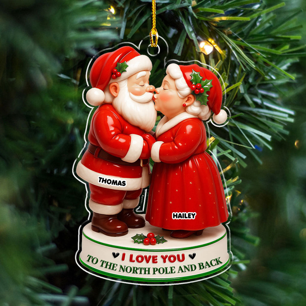 Custom Couple Christmas Ornament, Anniversary Gift •  I Love You - Personalized 3D Effect Acrylic Ornament