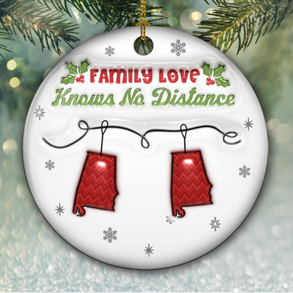 Custom Family Ornament, Christmas Gift for Family Members •  Family Love Does Not Need A Reason - Personalized 3D Inflated Effect Ceramic Ornament