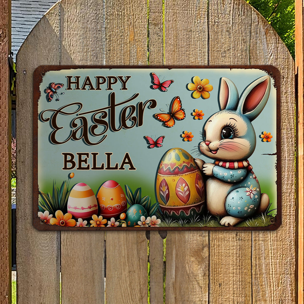 Custom 3D Home & Wall Decor, Birthday & Christmas Gift • Bunny Festival Fun - Personalized 3D Inflated Effect Metal Sign