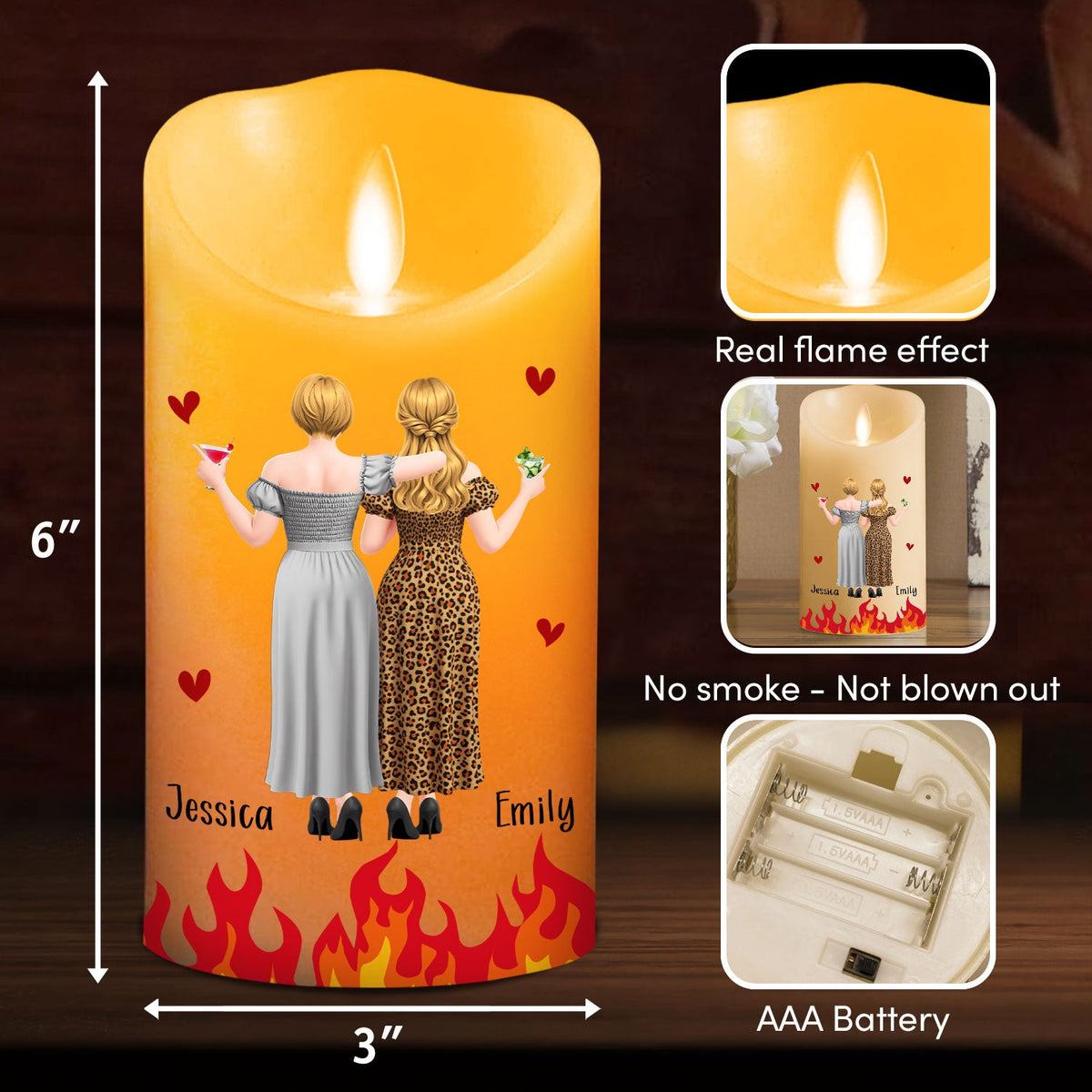 Bestie Fire Warning - Personalized LED Candle