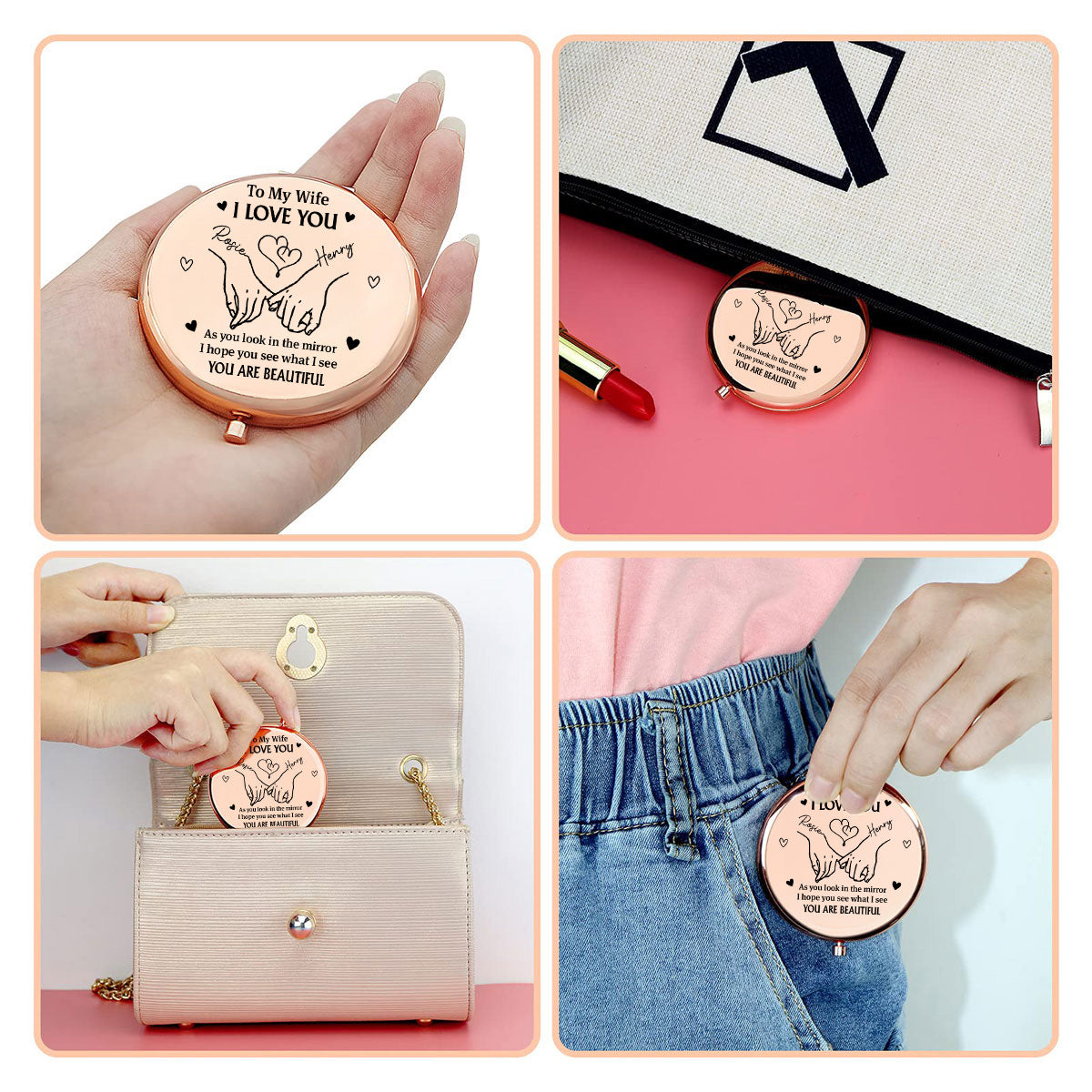Your Beauty Goes Deeper Inside - Personalized Compact Mirror