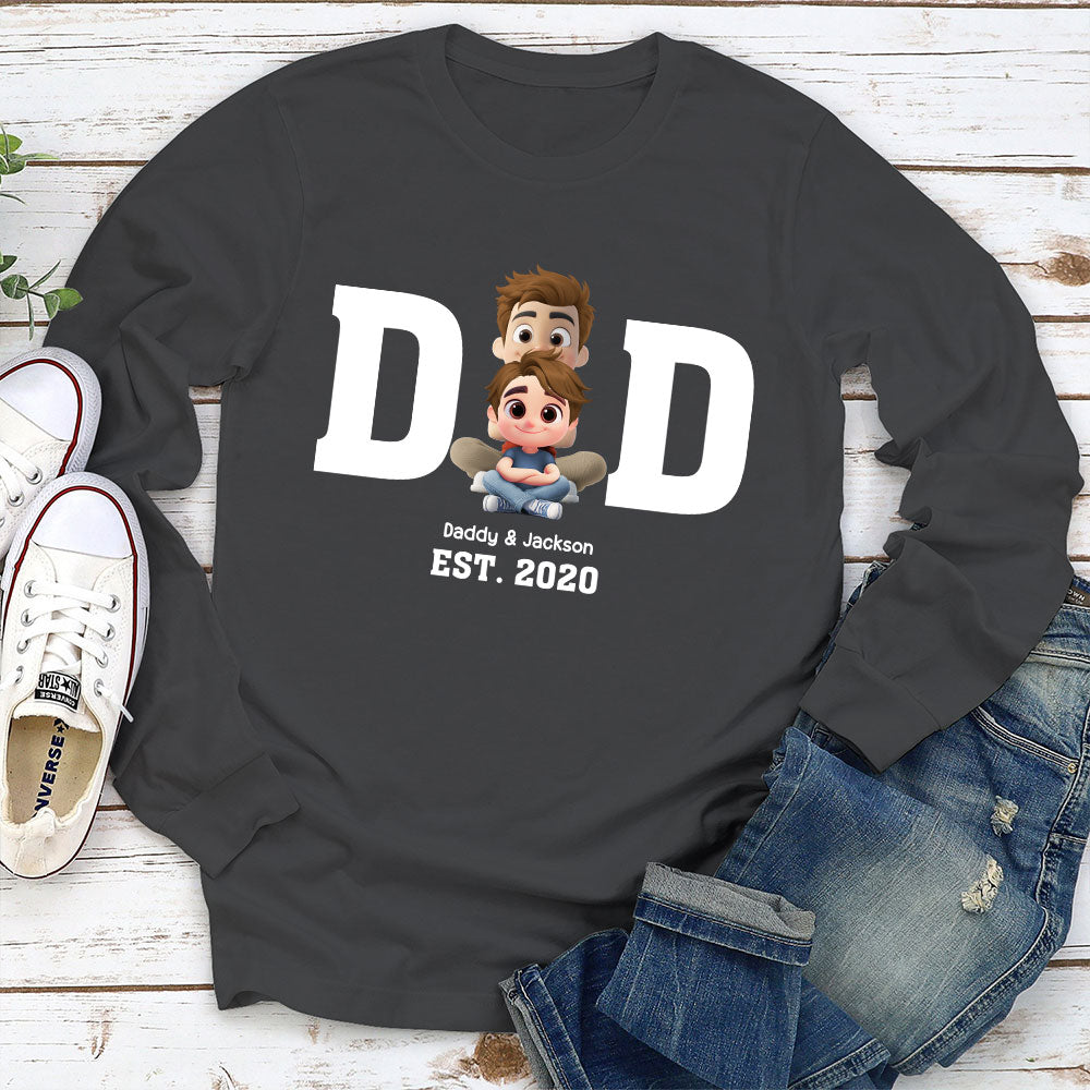 Custom Father's Day, Special Gift for Dad & Grandpa • Happy Kids With Dad - Personalized Shirt