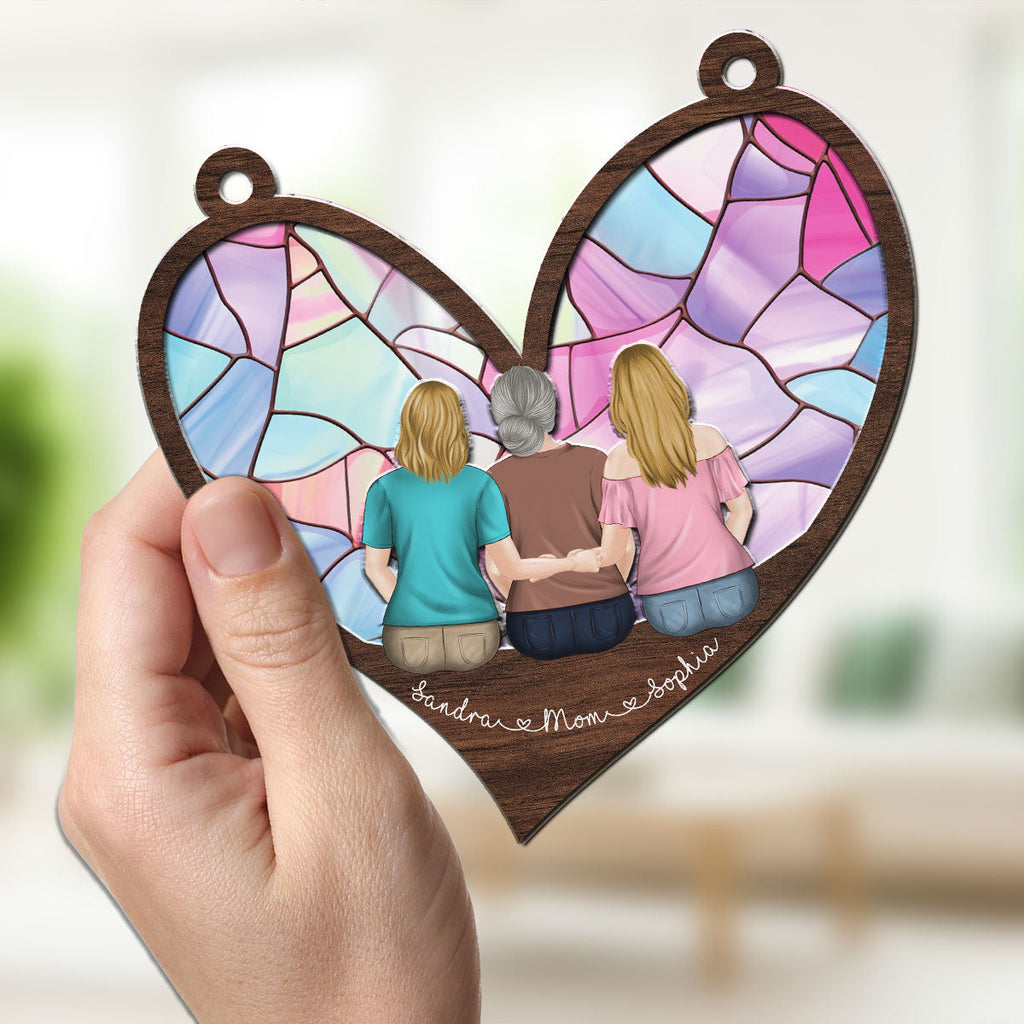 Custom Hanging Decor for Mom Daughter, Mother's Day Gifts • Mom We Love You - Personalized Suncatcher