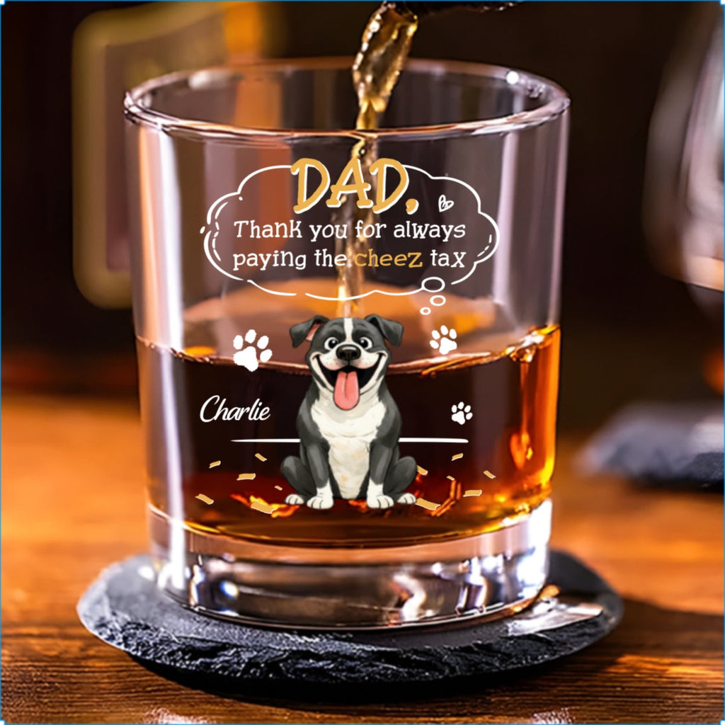 Custom Christmas Birthday Drinkware Gifts for Dog Lovers • Paying It All - Personalized Whiskey Glass