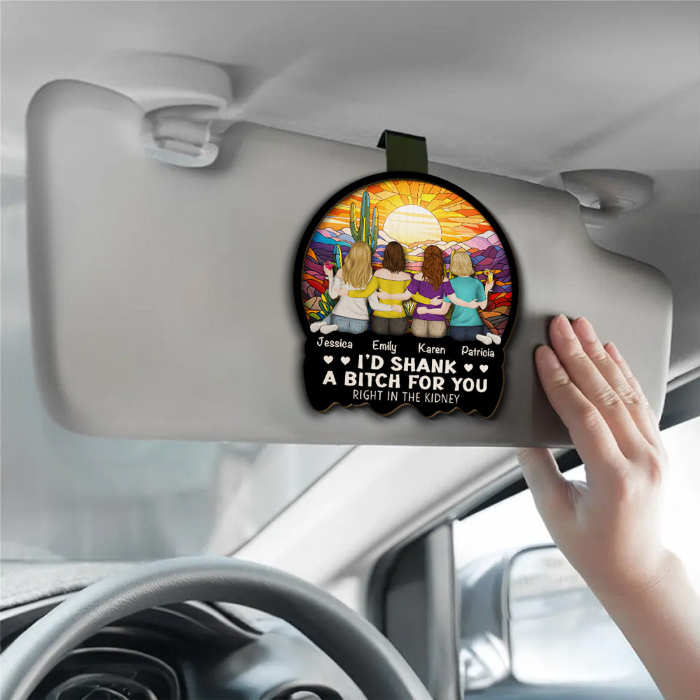 Right In The Kidney - Personalized Car Visor Clip