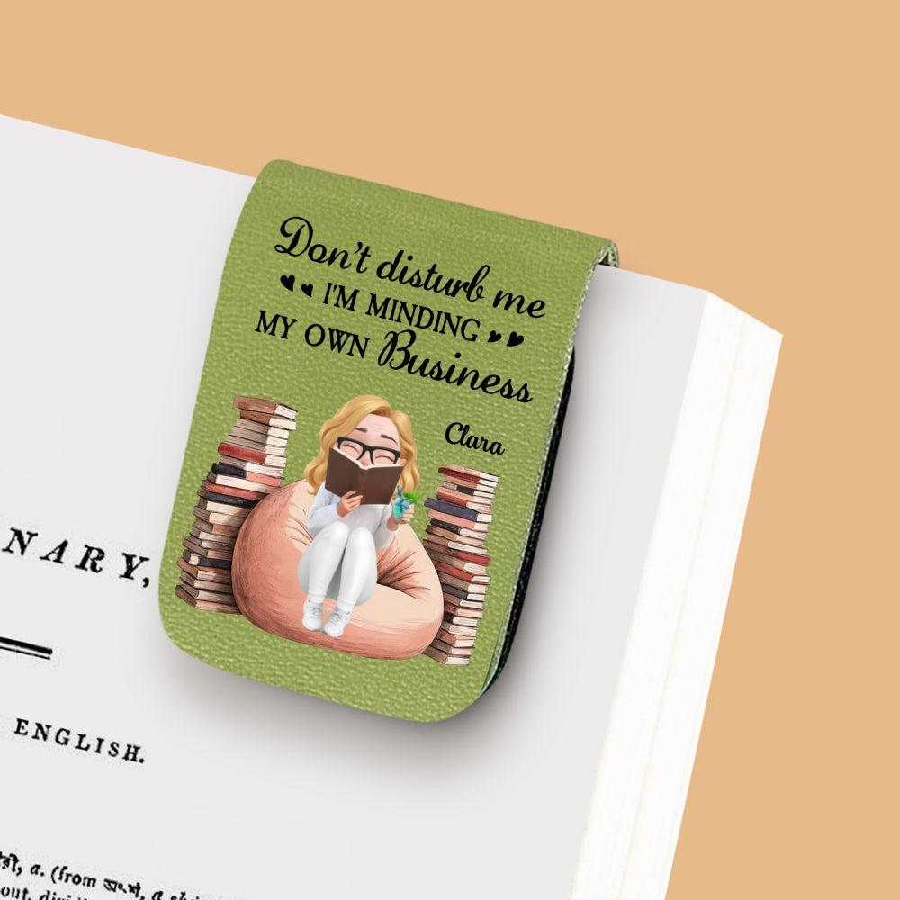 Custom Christmas Birthday Bookish Gifts For Book Lovers, Bookworms • Please Do Not Disturb - Personalized Leather Bookmark