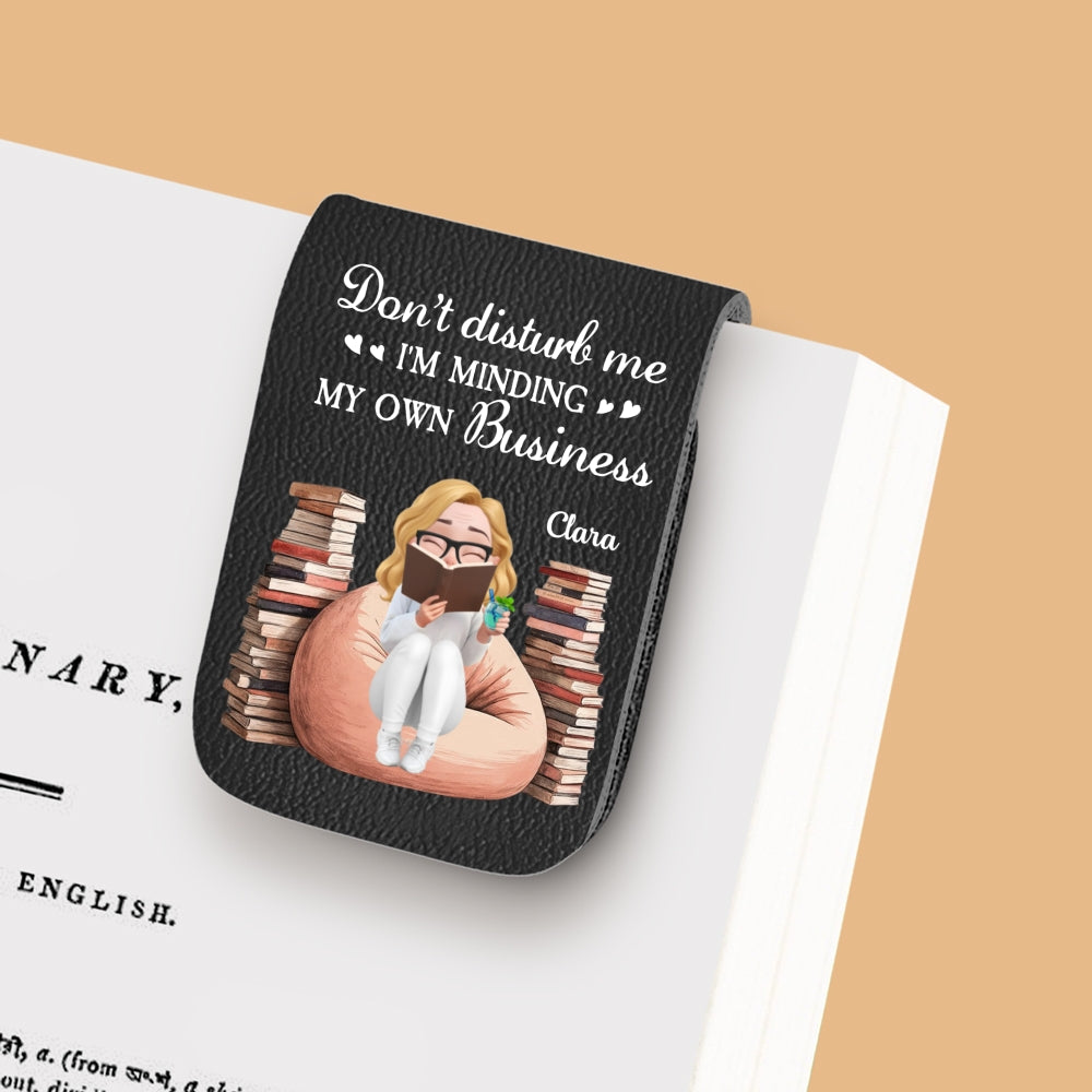 Custom Christmas Birthday Bookish Gifts For Book Lovers, Bookworms • Please Do Not Disturb - Personalized Leather Bookmark