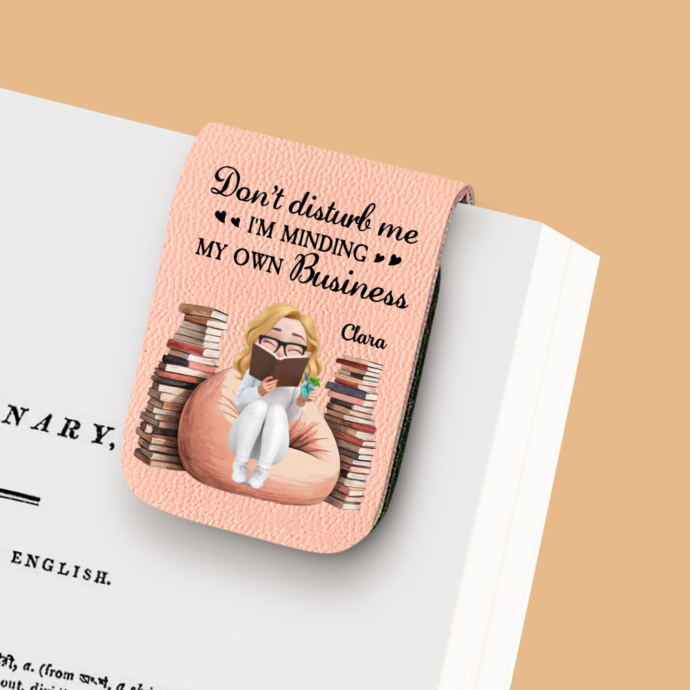 Custom Christmas Birthday Bookish Gifts For Book Lovers, Bookworms • Please Do Not Disturb - Personalized Leather Bookmark
