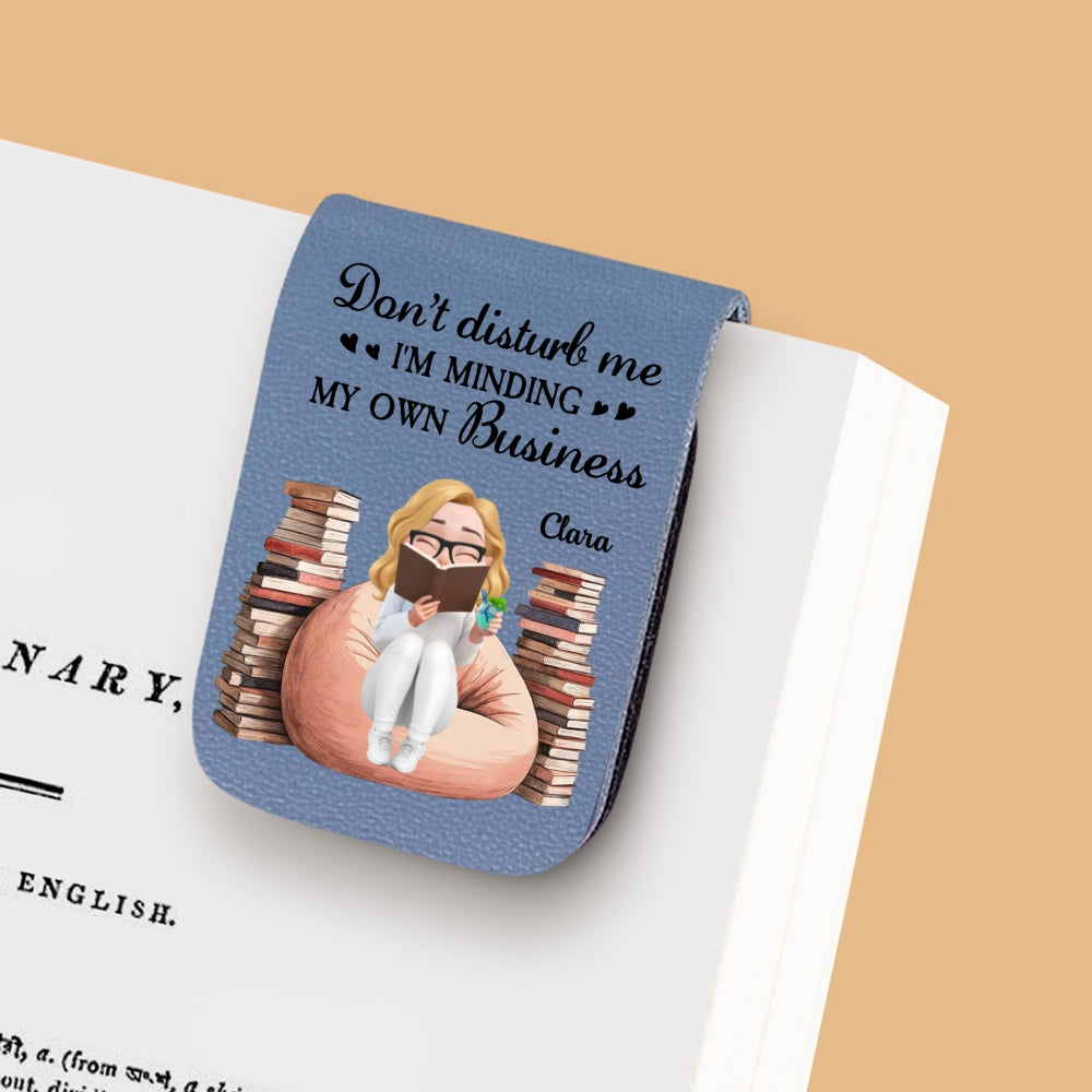 Custom Christmas Birthday Bookish Gifts For Book Lovers, Bookworms • Please Do Not Disturb - Personalized Leather Bookmark