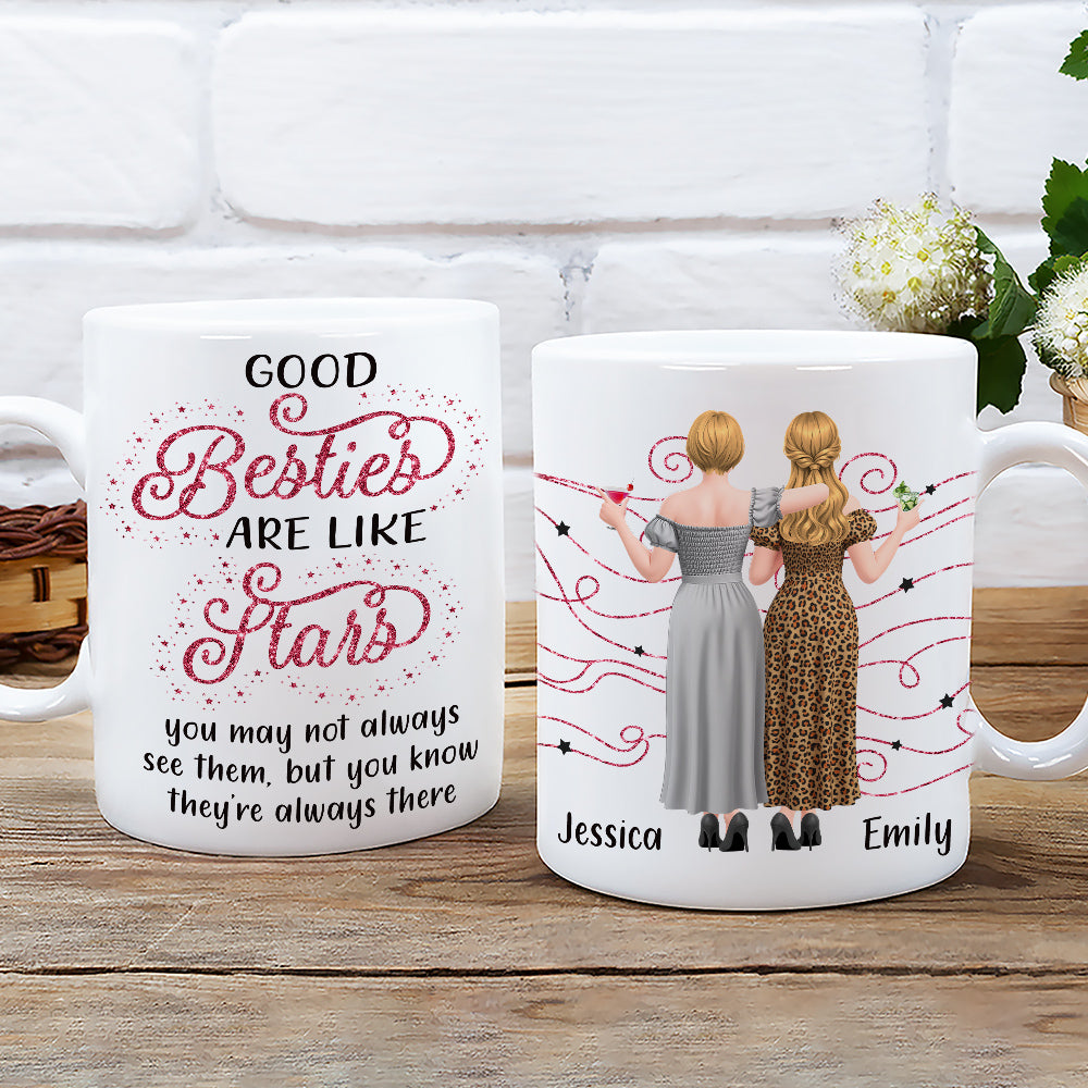 Custom Christmas & Birthday Gift for Brother & Sister • Good Relationships Are Like Star - Personalized Coffee Mug
