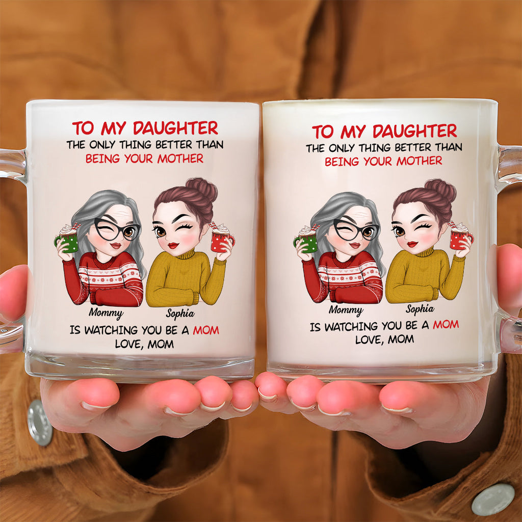 Custom Christmas & Birthday Gift for Mom • To My Daughter - Personalized Glass Mug