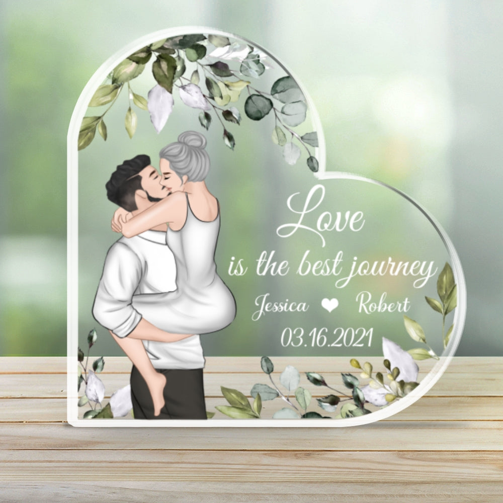 Custom Couple's Decor, Anniversary & Wedding Gift • Love Is The Best Journey - Personalized Acrylic Plaque