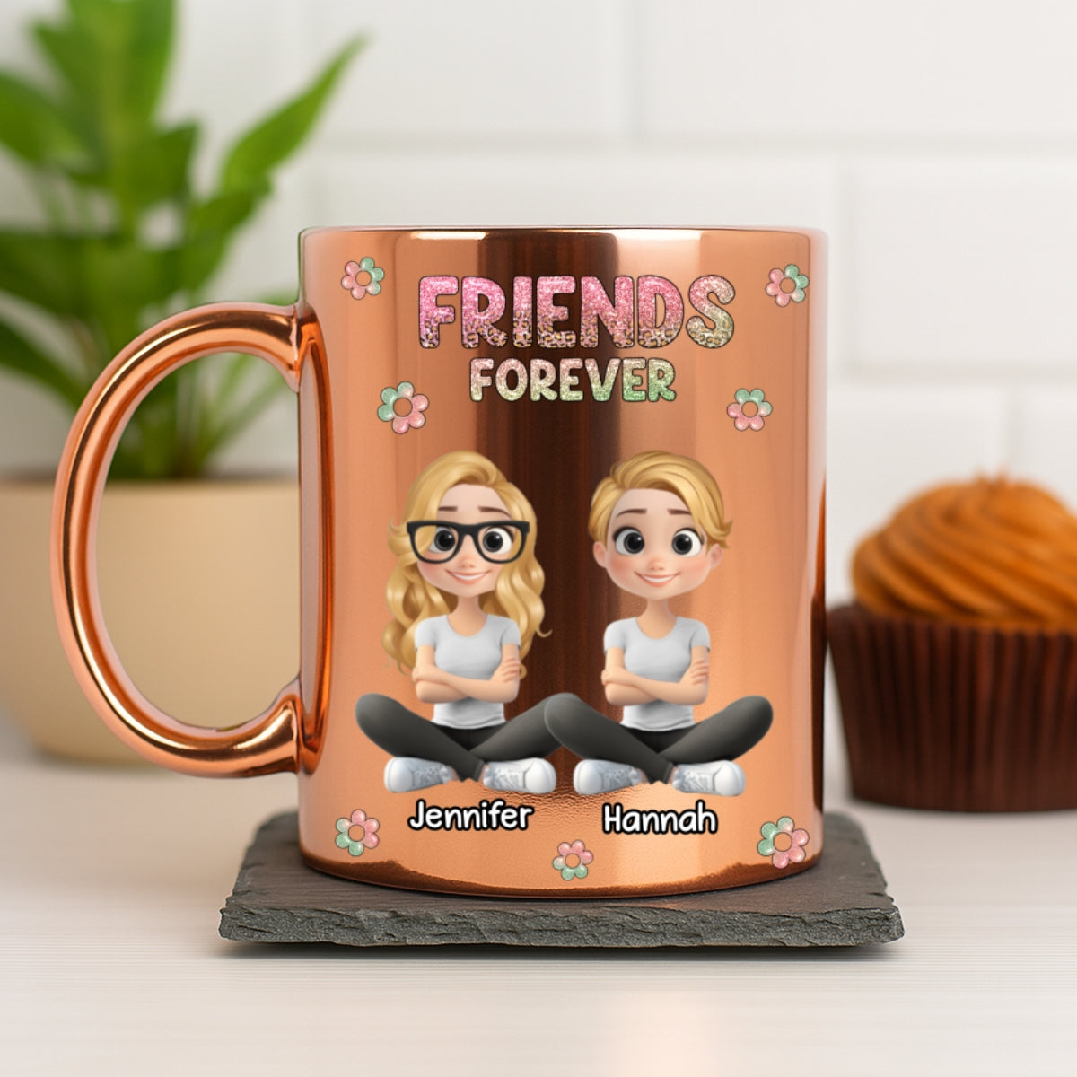 Custom Christmas & Birthday Gift for Brother & Sister • Always My Bestfriend - Personalized Metallic Mug