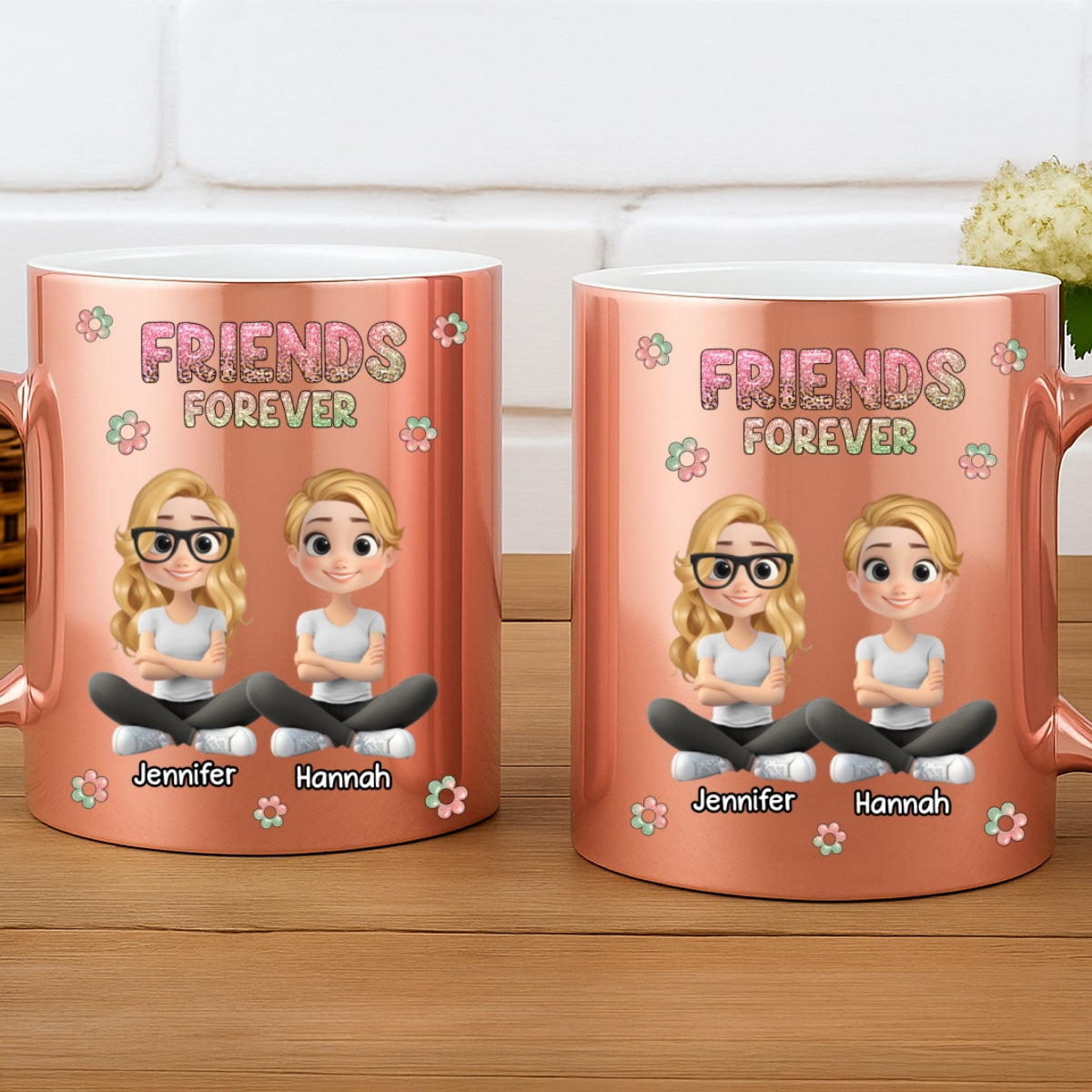 Custom Christmas & Birthday Gift for Brother & Sister • Always My Bestfriend - Personalized Metallic Mug