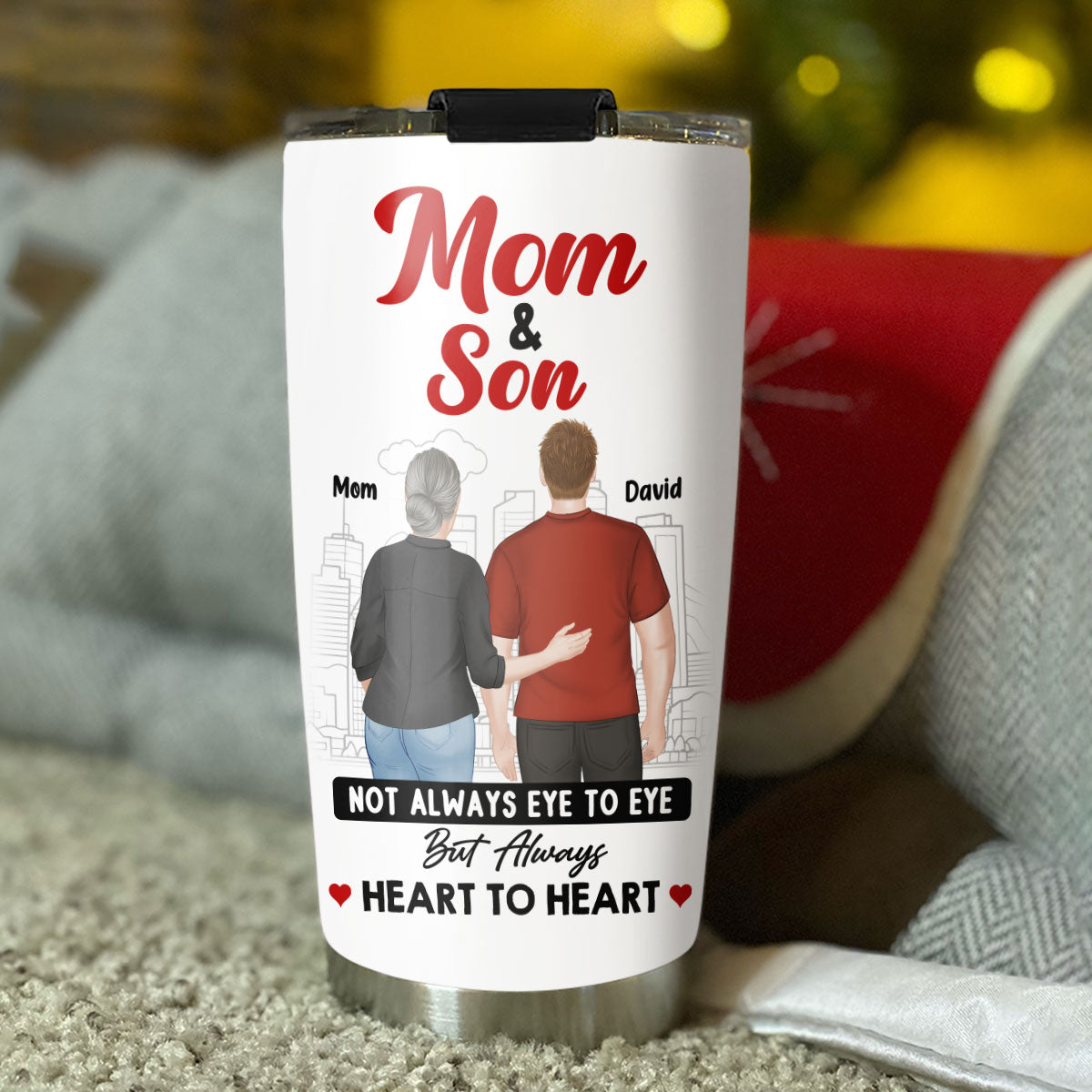 Custom Christmas Birthday Gifts For Son • Mom And Son Forever Strong - Personalized Tumbler