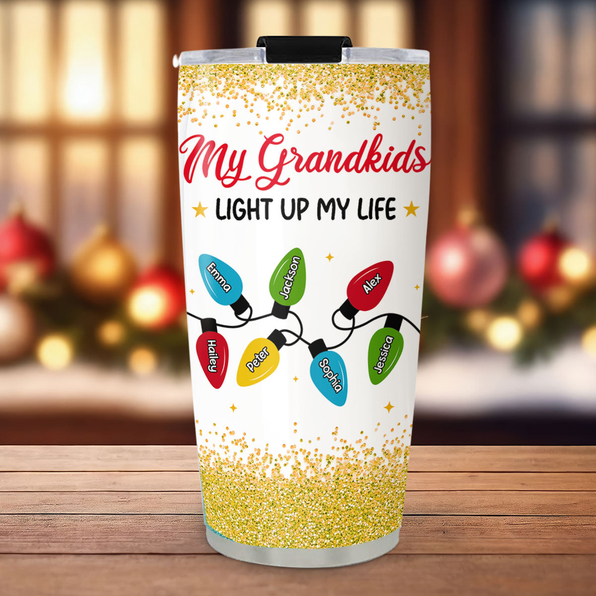 Custom Christmas Birthday Gifts For Grandma • The Light Of Grandma Life - Personalized Tumbler