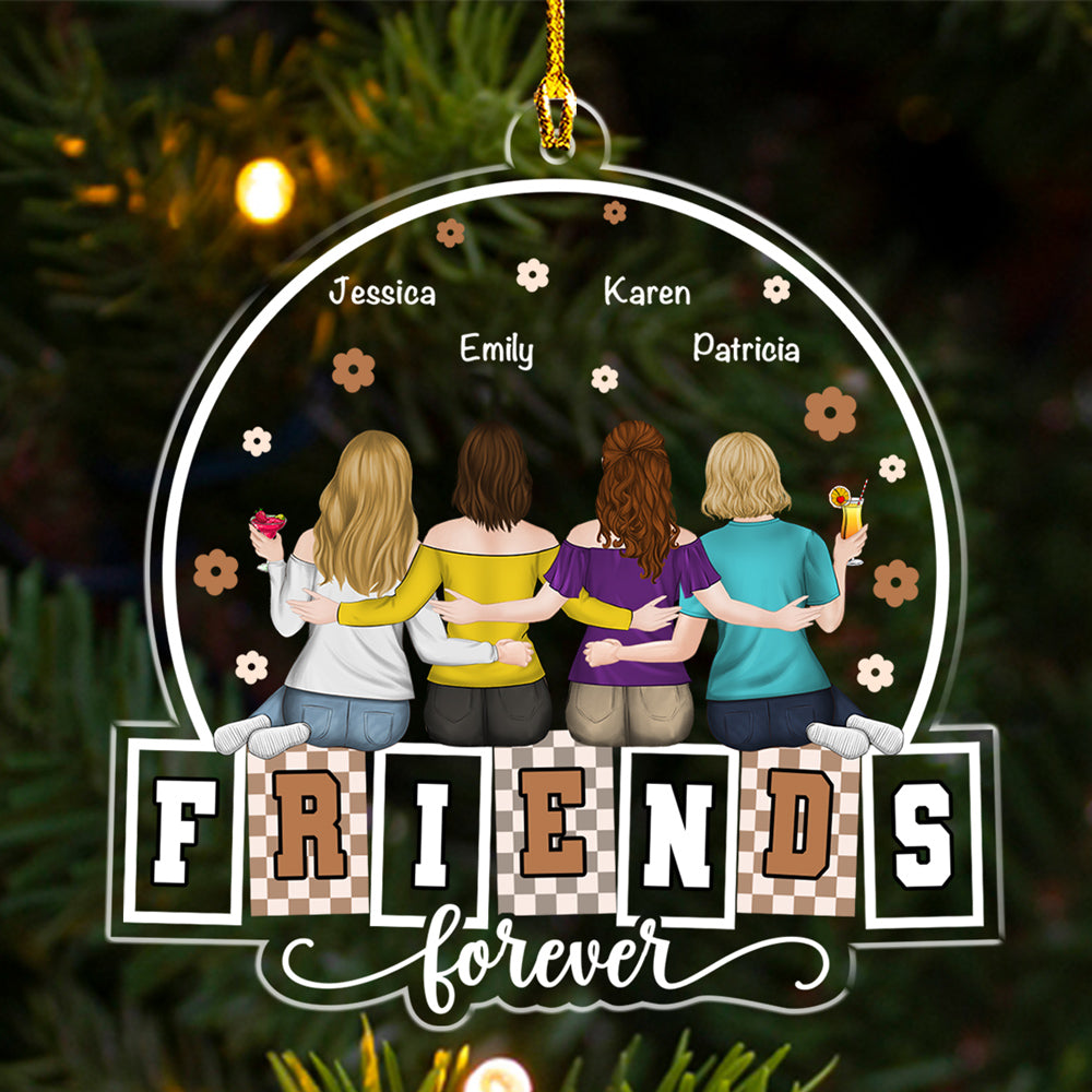 Custom Friendship Christmas Ornament, Best Friend Gift •  Forever My Bestie Sister - Personalized Acrylic Ornament