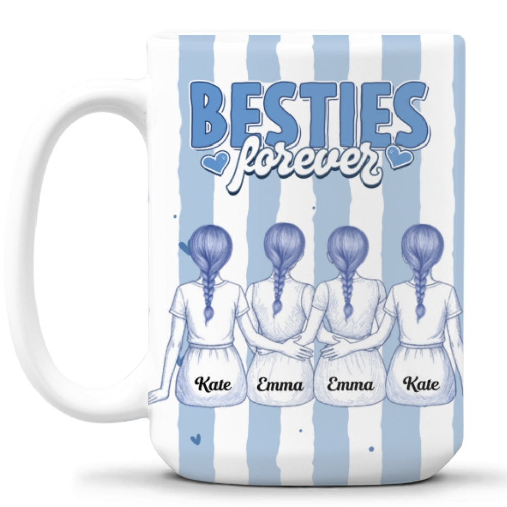Custom Best Friend, Christmas & Birthday Friendship Keepsake Gift • Sister Friend Always By My Side - Personalized Coffee Mug