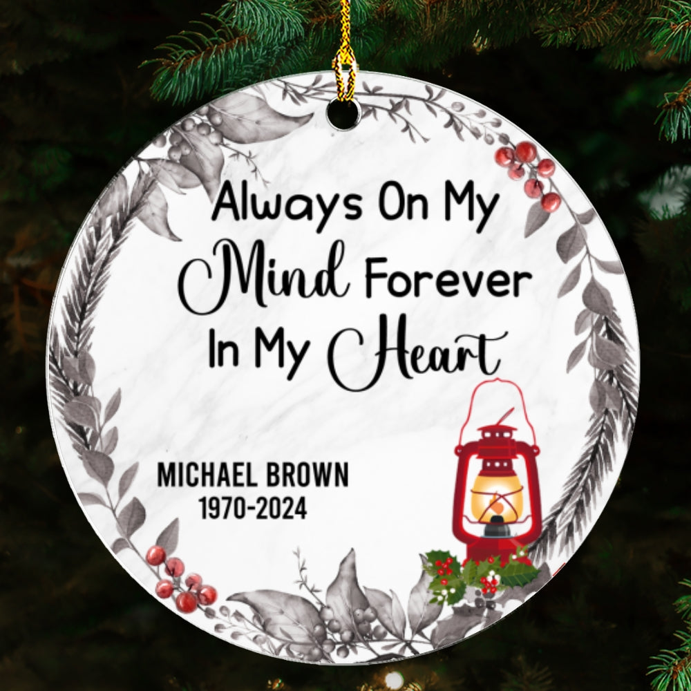 Custom Keepsake Christmas Ornament •  Red Cardinal Memorial - Personalized Acrylic Ornament