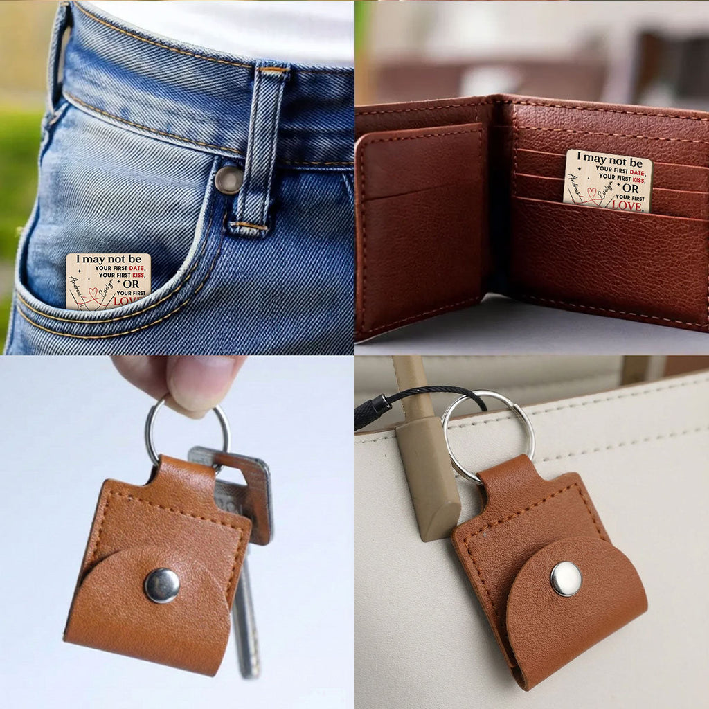 Custom Coin Keychain for Husband, Couple Anniversary Valentine's Day Gifts • Your Last Everything - Personalized Wooden Pocket Hug