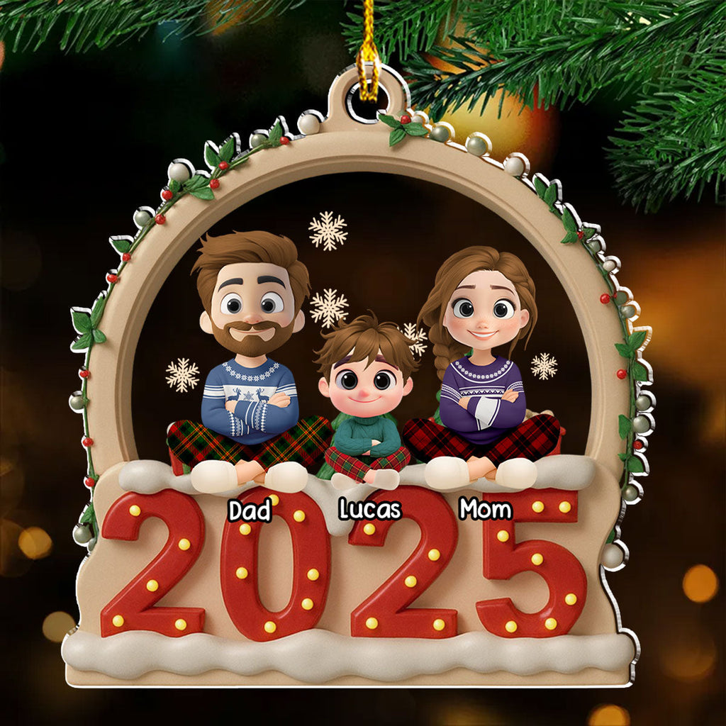 Custom Family Ornament, Christmas Gift for Family Members •  Our Christmas Together With Cats - Personalized Acrylic Ornament