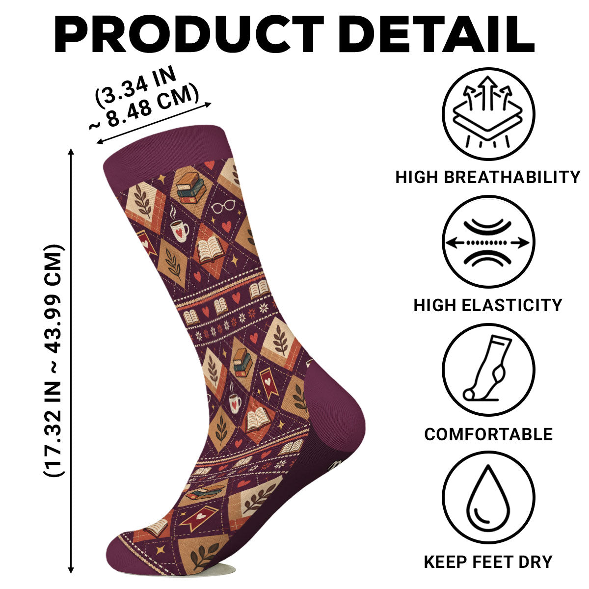 Custom Christmas Birthday Gift For Book Lovers, Bookworms, Readers • I Am Reading - Personalized Crew Socks
