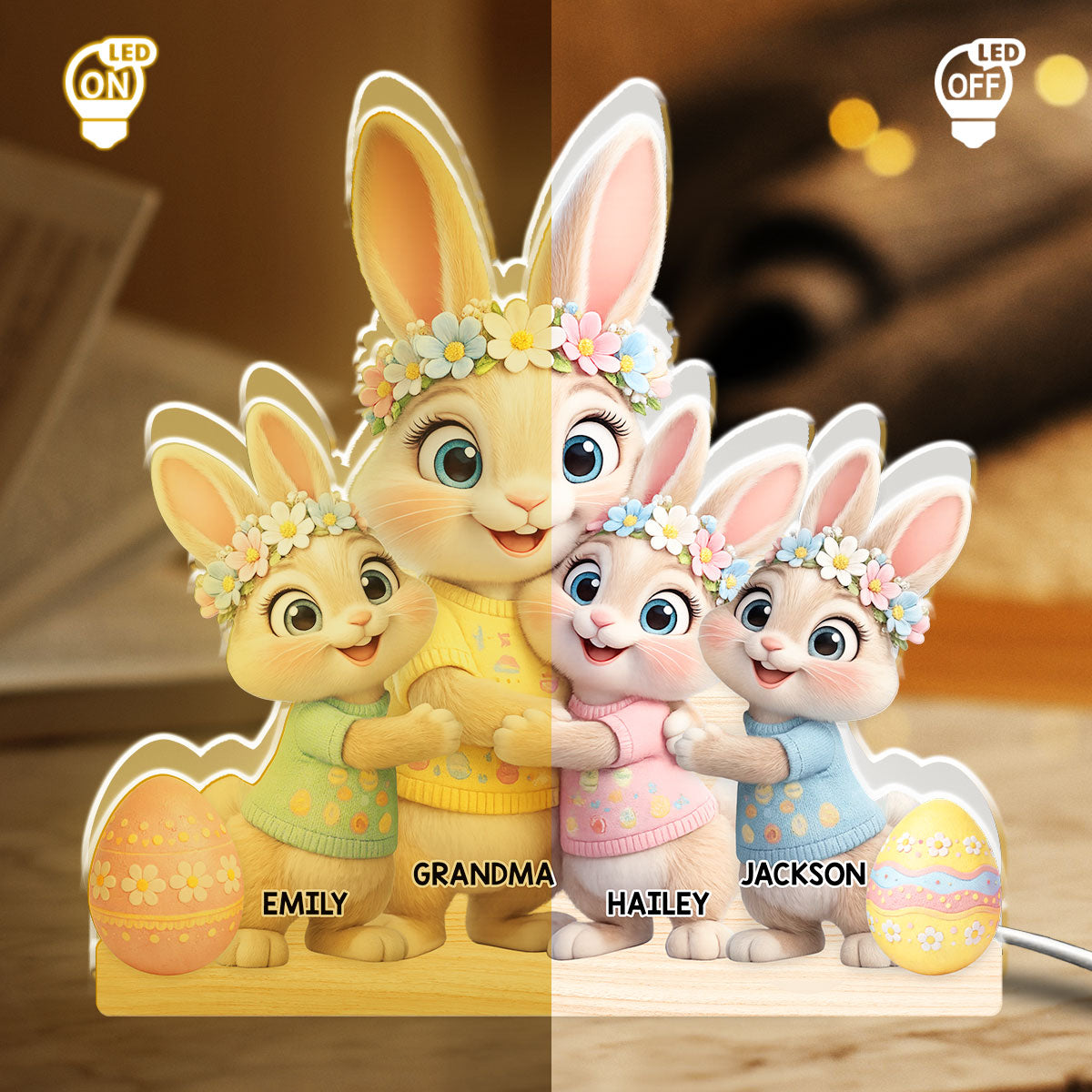 Little Bunny Easter Grandma - Personalized Light Box