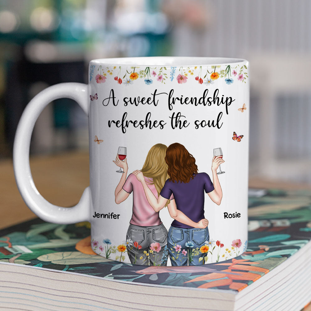 Custom Best Friend, Christmas & Birthday Friendship Keepsake Gift • Refreshes The Soul - Personalized Coffee Mug