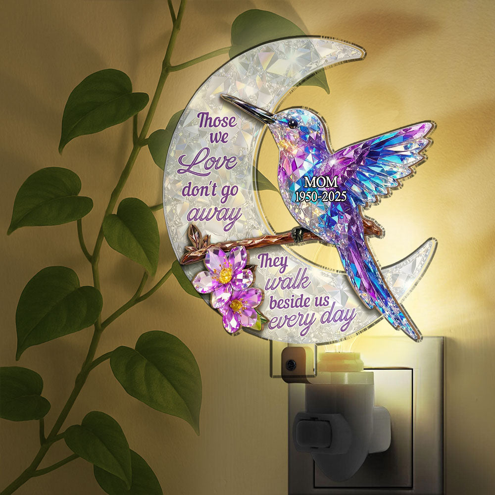 Custom Memorial Gift, Sympathy Keepsake For Loved Ones • They Never Go Away - Personalized 3D Effect Wood And Acrylic Night Light
