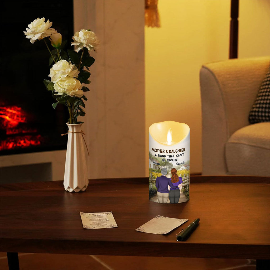 Mother And Daughter - Personalized LED Candle