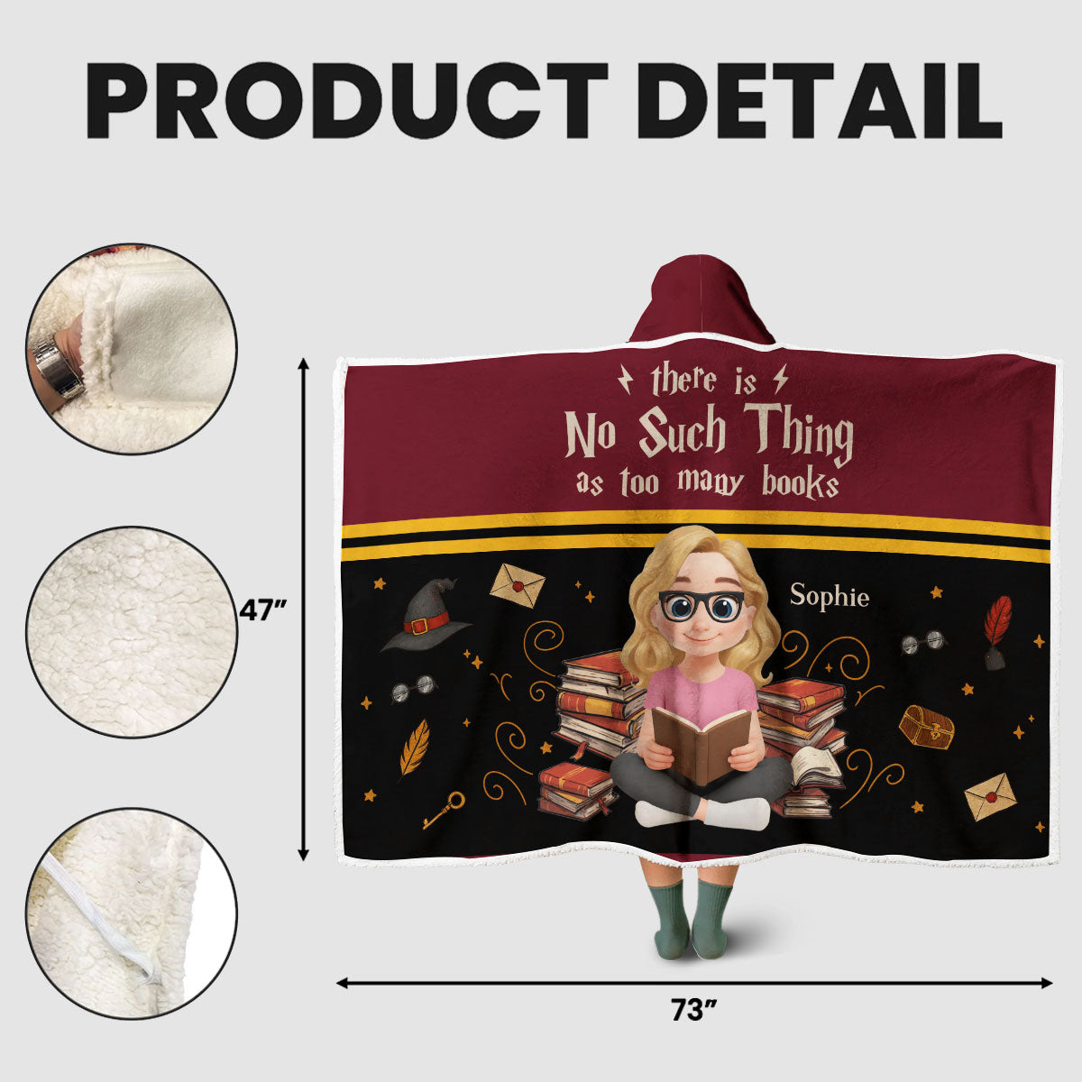 Custom Christmas Birthday Gift For Book Lovers, Bookworms, Reader • No Such Thing - Personalized Hooded Blanket