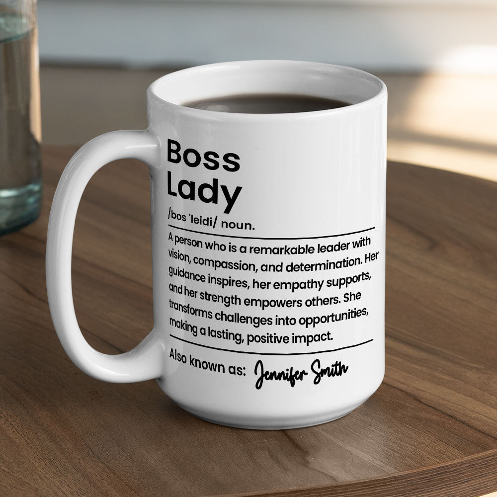 Custom Coworker, Christmas & Birthday Team Appreciation Gift • Boss Lady - Personalized Coffee Mug