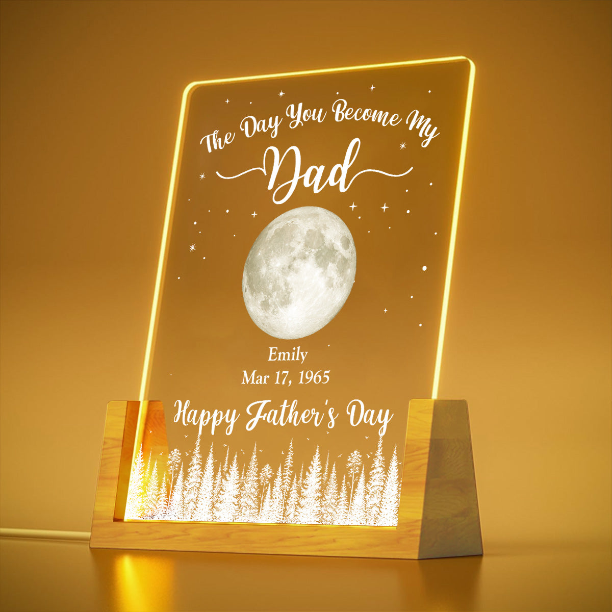 Custom Father's Day Gift for Dad Grandpa • The Day You Become Our Dad 2 - Personalized Night Light