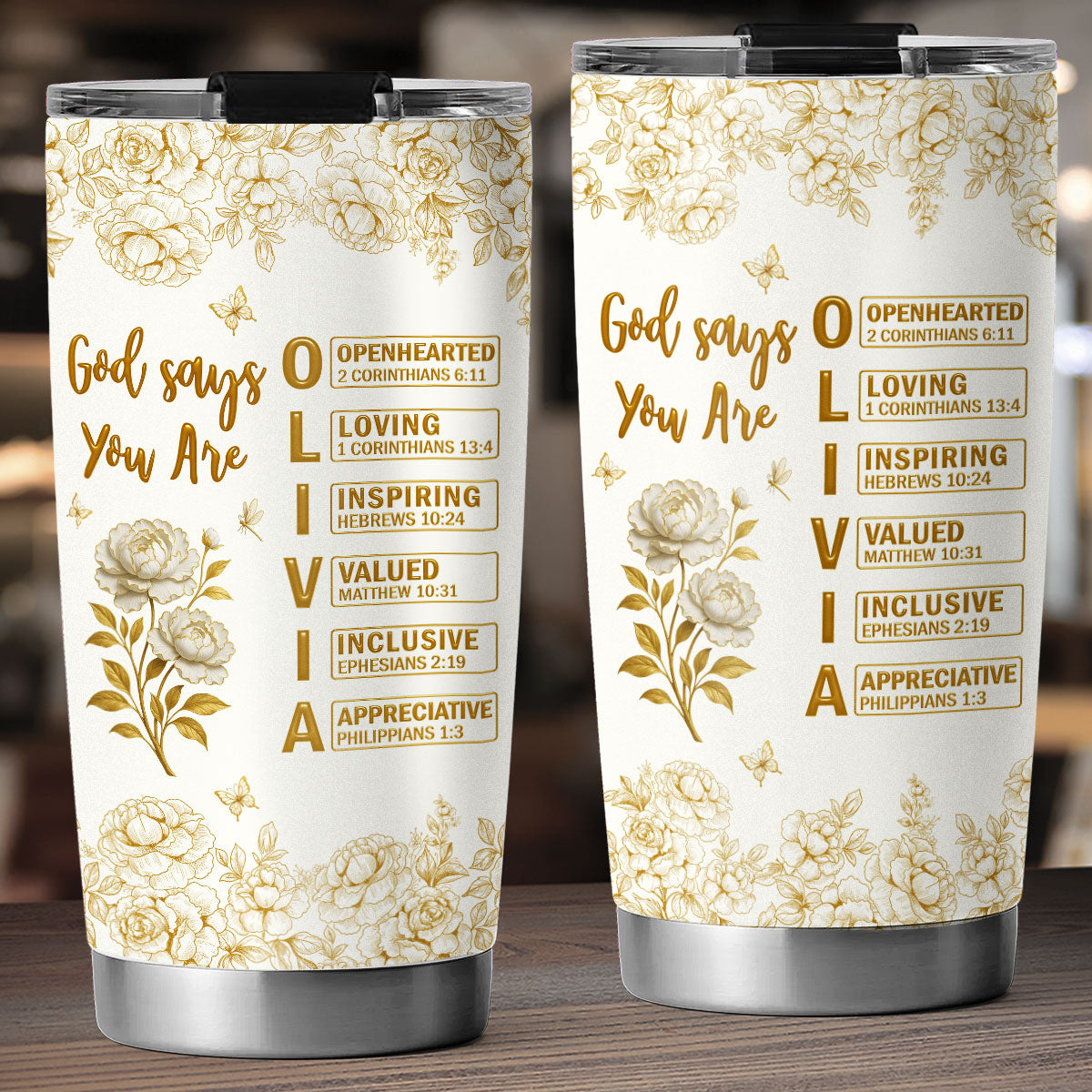 Custom Christmas Birthday Gifts For Daughter • God Says You Are Bible - Personalized Tumbler