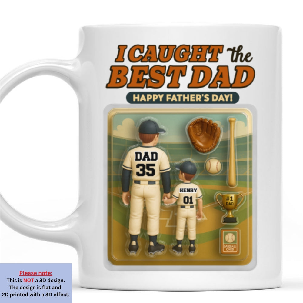 Custom Father's Day, Special Gift for Dad & Grandpa • We Caught The Best Dad Baseball - Personalized Coffee Mug