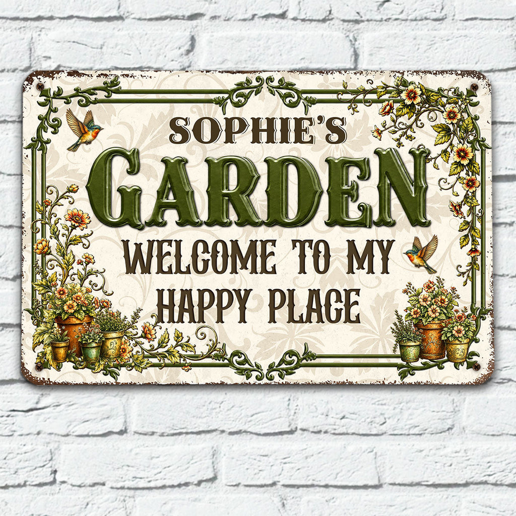 Custom Self-Care Garden Sign, Outdoor Lawn & Plant Decor • Garden House - Personalized Metal Sign