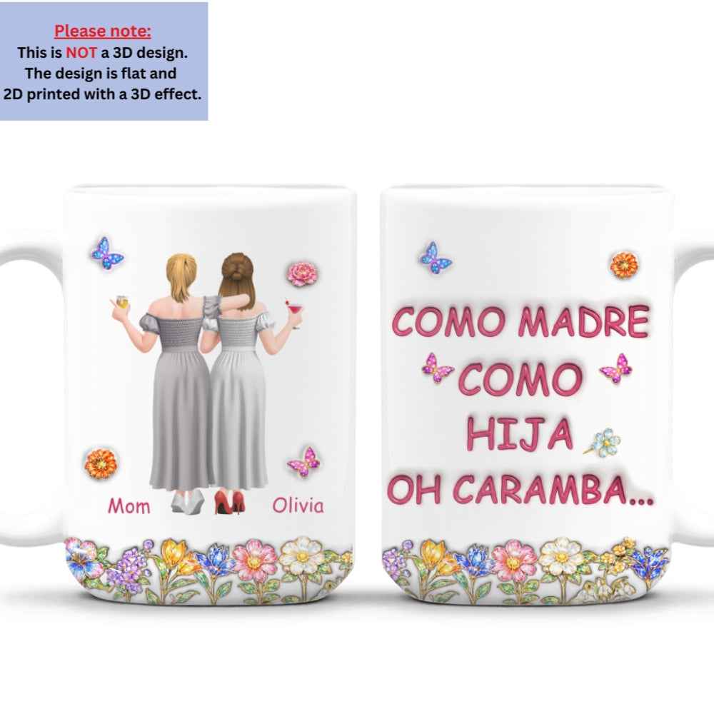 Custom Mother's Day Gift for Mom & Grandma • Como Tú Como Yo - Taza Personalizada con Efecto 3D