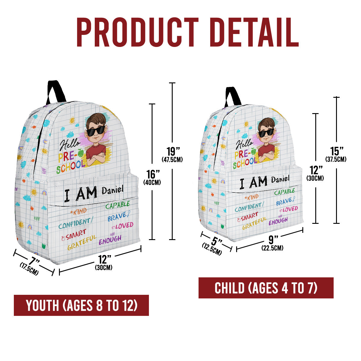 Be Unique Be Happy Be You - Personalized Backpack