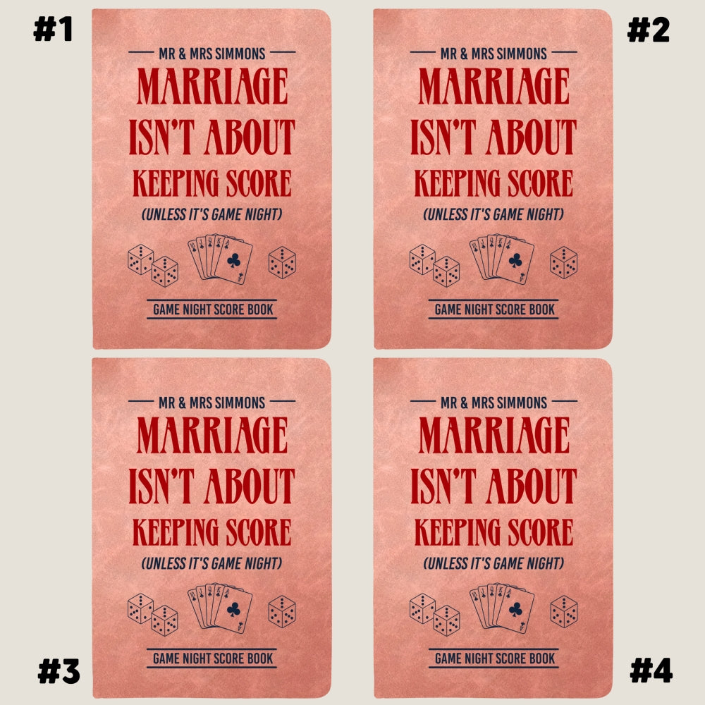 Custom Couple Game Night Score Book • Marriage Game Night - Personalized Leather Journal