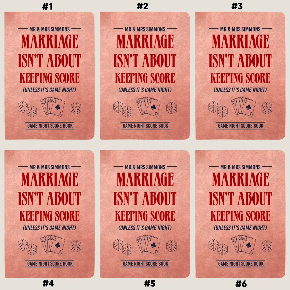 Custom Couple Game Night Score Book • Marriage Game Night - Personalized Leather Journal