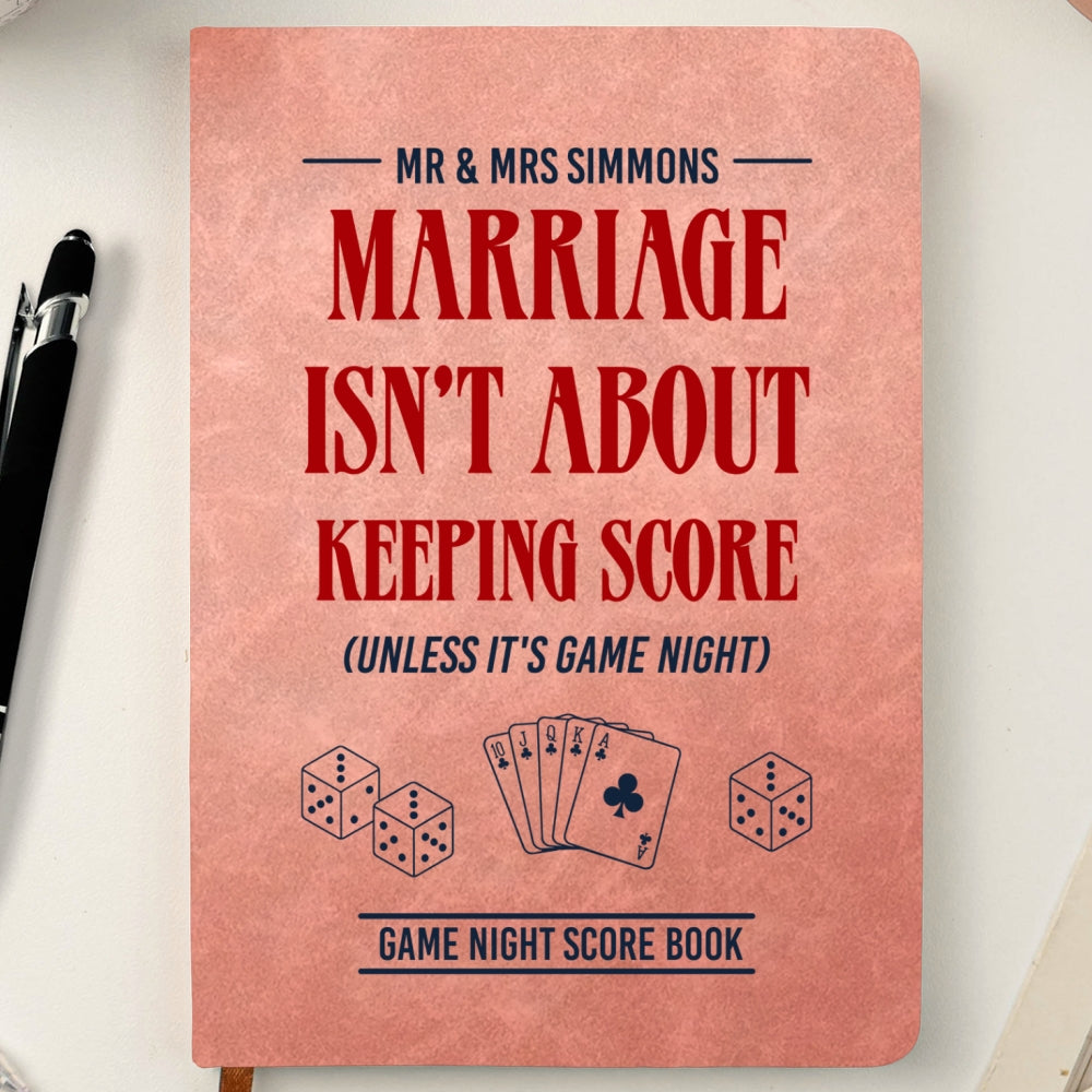 Custom Couple Game Night Score Book • Marriage Game Night - Personalized Leather Journal