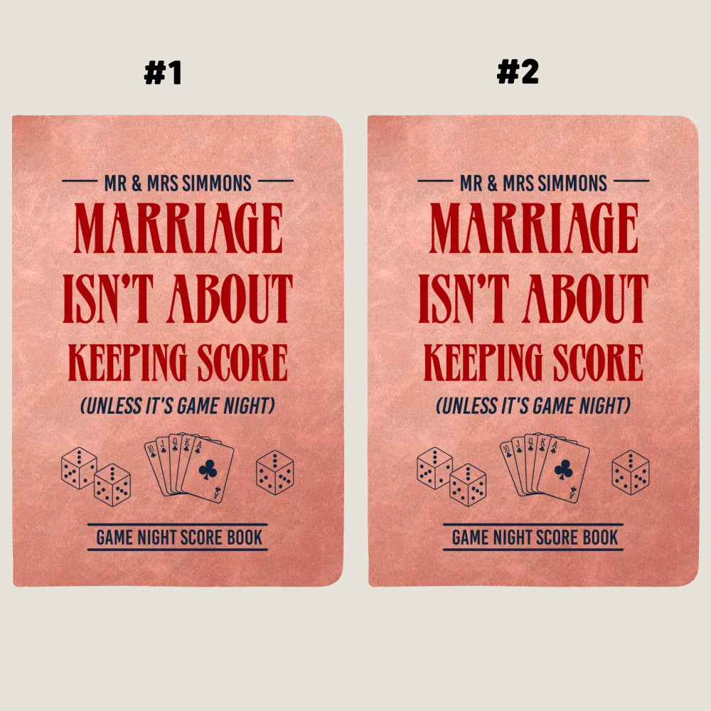 Custom Couple Game Night Score Book • Marriage Game Night - Personalized Leather Journal